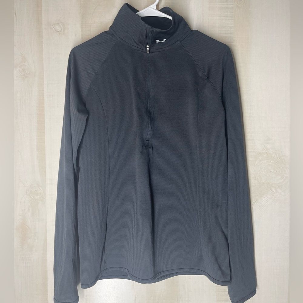 Under Armour black 1/2‎ zip long sleeve pullover, size medium
